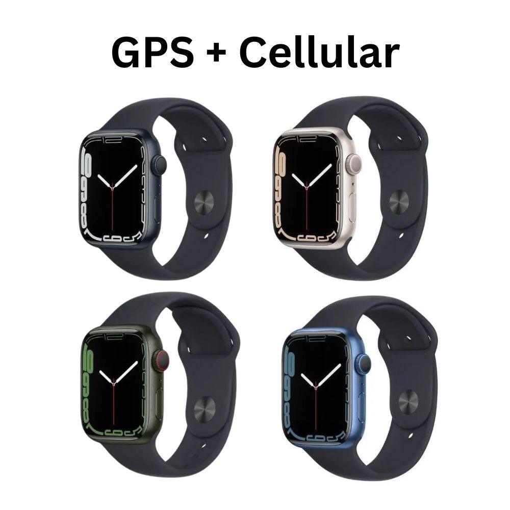 Apple Watch Series 7 [GPS + Cellular] Stainless Steel Black Sport Band - DigiCycle